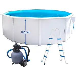 Comparateur de prix : TOI MAGNUM COMPACT Piscine hors sol ronde en acier 460 x 132 cm (Kit c...