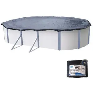 TOI TORRENTE Bâche d'hiver pour Piscine hors sol 460 cm - Noire pas cher