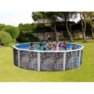 Piscine hors sol en acier circulaire / ronde 350 x 120 - TOI - Pierre ...