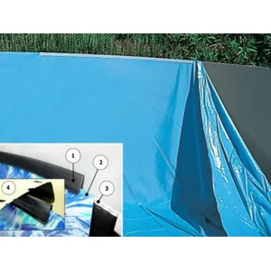 Liner pour piscine ovale en PVC TOI - 550x366x132cm - Bleu - Epaisseur... pas cher