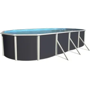 Kit piscine hors-sol acier Toi ANTHRACITE MALLORCA ovale 915x457x120cm...Vendu parcarrefour