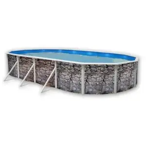 Comparateur de prix : TOI PIERRE GRISE Piscine hors sol ovale en acier 730 x 366 x 120 cm (K...