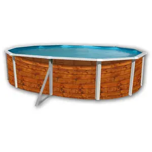 Comparateur de prix : Kit piscine hors-sol acier Toi ETNICA ovale 5.50 x 3.66 x 1.20m décor bois