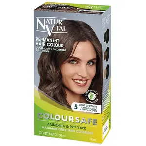 NaturVital Coloursafe Colorant Permanent Pour Cheveux 5 Light Brown 150ml pas cher
