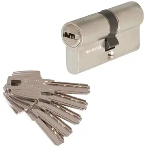 Cylindre 2 entrées s'entrouvrant nickelé - 40 x 40 mm - T60 - TesaVendu paramazon