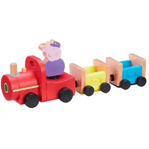 Bandai Grand-père Train En Bois Cochon Peppa Pig