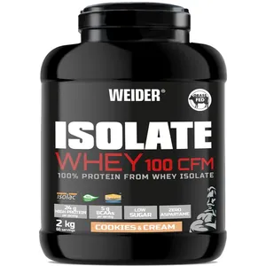 Boisson en poudre Weider Isolate Whey 100 CFM 2 kg goût biscuitVendu parmusculation.com