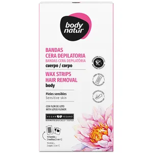Body Natur Bandes cire à épiler corps fleur de lotus 16 u pas cher