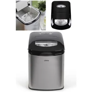 Comparateur de prix : LIVOO Machine à glaçons INOX 10kg Réservoir 1.7L 150W - Bac amovible - Nettoyage automatique Cycle Voyant de niveau d'eau faible