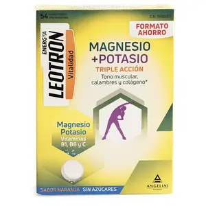 LEOTRON Magnesium + Potassium Energy comprimés effervescents triple action #Orange pas cher