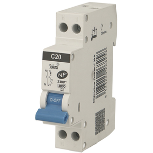 Disjoncteur phase neutre modulaire 25A courbe C 3kA Solera CBMM1N25FVendu parbis-electric