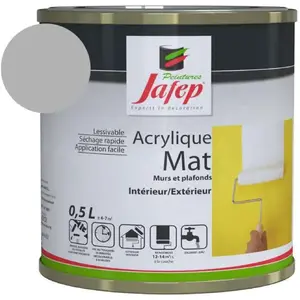 Jafep - Peinture acrylique mate gris acier 0,5L pas cher
