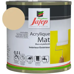 Comparateur de prix : Jafep - Peinture acrylique Ivoire mat 0,5 l