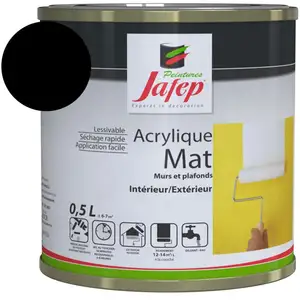 Comparateur de prix : Peinture acrylique mat noir Jafep 0,5 L