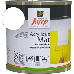 Comparateur de prix : Peinture acrylique Blanc mat Jafep 0,5 L