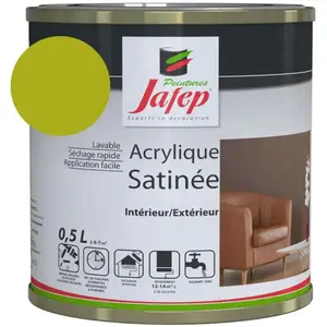 JAFEP Peinture acrylique satinée citron vert 0,5l 0,5 L pas cher