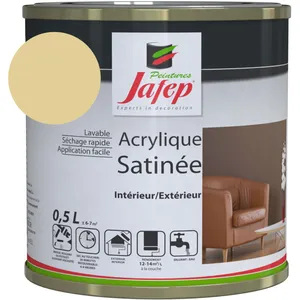 Jafep - Peinture acrylique satinée vanille 0,5 l pas cher