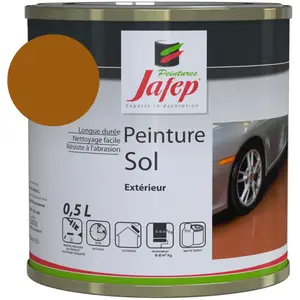 Comparateur de prix : Jafep - Peinture sol rouge rouille 0,5 l