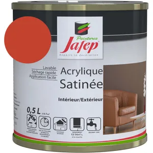 Jafep - Peinture acrylique satinée rouge vif 0,5 l