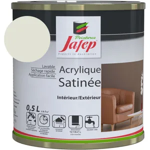 Comparateur de prix : Peinture acrylique satinée ivoire Jafep 0,5 L