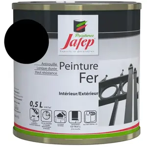 Comparateur de prix : JAFEP Peinture fer antirouille noir mat 0,5 L