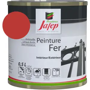 JAFEP Peinture fer antirouille rouge vif 0,5 LVendu parcdiscount