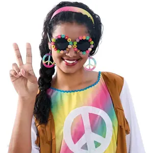 RueDeLaFete Lunettes Peace and Love - Adulte pas cher