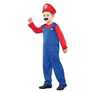 Comparateur de prix : Déguisement plombier mario enfant 4-6 ans (combinaison + casquette)