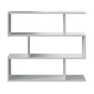 Comparateur de prix : LOUNGITUDE - Étagère Basse de 3 Niveaux L110 x H97cm - Blanc Brillant