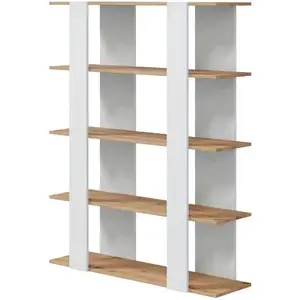 Habitdesign Miroytengo - Bibliothèque Deia 5 étagères en blanc artik et chêne nodi... pas cher