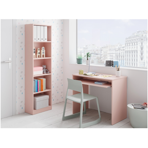 Habitdesign Loungitude - Bureau avec tablette extractible L90 cm - Rose pas cher