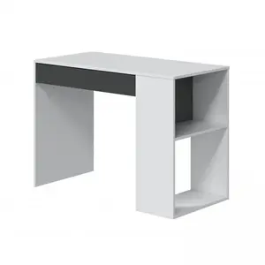 Habitdesign MassterBlanco Table d'écriture Artik (Blanc mat) - Gris anthracite pas cher