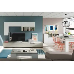 Comparateur de prix : UsineStreet Buffet John 3 Portes Et 3 Niches L150cm - Blanc / Béton
