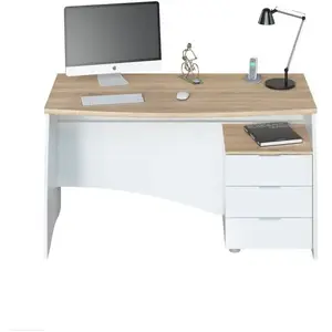 Comparateur de prix : LOUNGITUDE Bureau ROY avec caisson de 3 tiroirs L136cm - 136 x 67 x 74 cm - Usinestreet