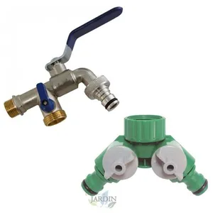 SUINGA Premium Robinet double 1/2'' en laiton avec deux 3/4'' de sorti... pas cher
