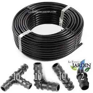 SUINGA Tuyau d'arrosage goutte à goutte 16 mm 4 bar 100 m + 10 té + 10 coudes... pas cher