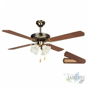 Suinga - Ventilateur de plafond Orbegozo avec lumière, 4 pales réversibles, 132 cm, 60W et 3 vitesses, CT10132MVendu parcdiscount