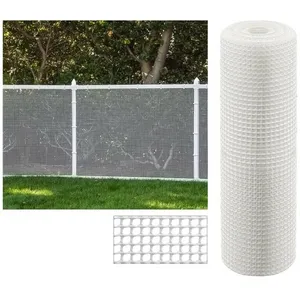 Suinga - Maille plastique carré 1x1 cm, blanc 1 x 5 m, clôture artificiel pour terrasses, balcons ou jardins