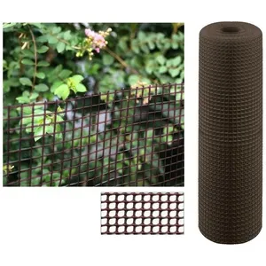 SUINGA Maille plastique carré 1x1 cm, marron 1 x 5 m, clôture artifici... pas cher