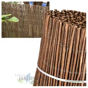 Suinga - Clôture en osier naturel épais 1,5 x 5 m, dissimulation 85% pas cher