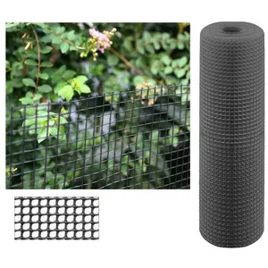 SUINGA Maille plastique carré 0,5 x 0.5 cm, gris 1 x 5 m, clôture artificiel pour terrasses, balcons ou jardins pas cher