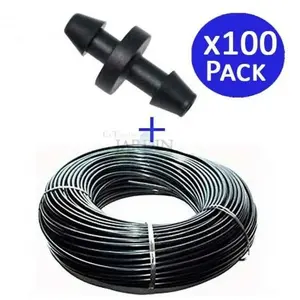 Tuyau flexible 4,5x6,5 mm noir 200 m + 100 Tétines pour conducteurs de...Vendu paramazon