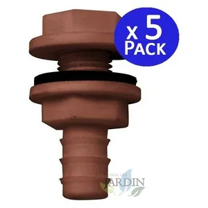 Suinga - Lot de 5 Raccord de sortie de réservoir en plastique de 10 mm, Connecteur Réservoirs d'eau, Robinet baril de pluieVendu paramazon