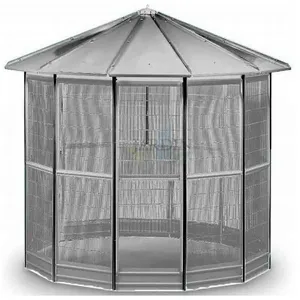 SUINGA Cage à oiseaux galvanisée 12 côtés 232 x 255 cm pas cher