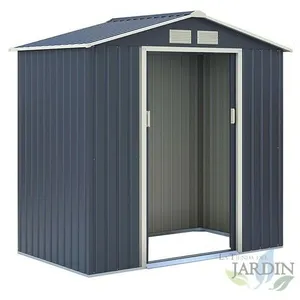 Suinga - Abri de jardin en métal gris, Cabane de Jardin 2,71 m2, 213x127x195 cm pas cher