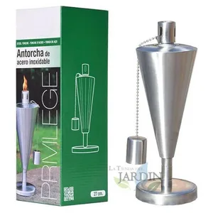 Torche de Jardin en Acier Inox 27 cm - Durent toute la Nuit