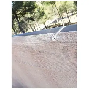 Maille de balcon beige 0,9 x 5 m, 100% occultation, Filet Brise Vue Occultant. Comprend une corde et des oeilletsVendu paramazon