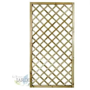 Suinga - Panneau treillis en bois 50x180 cm, carrés de 9 cm. Panneau de bois décoratif, Séparation des espaces, Décoration de jardinVendu paramazon