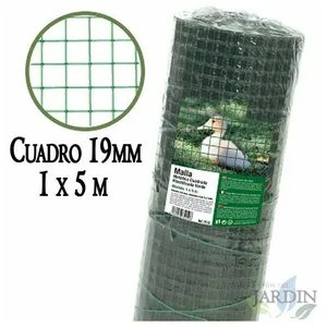 SUINGA Grillage à Poule 19mm 1x5 m. Galvanisé Maille carré en plastiqu...
