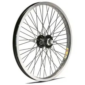 Comparateur de prix : Roue BMX arrière moyeu 36 rayons axe 9.5 aluminium Gurpil - argenté